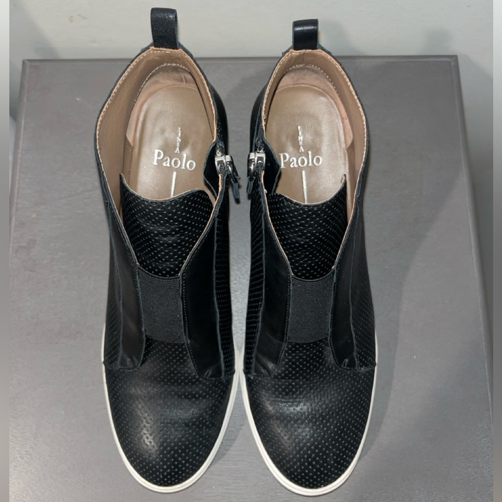 Linea Paolo Black and White Felicia Wedge Sneaker Shoes Size 7.5 - Picture 7 of 12